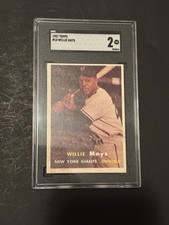 1957 Topps SGC 2- Willie Mays #10 HOF New York Giants Eye Appeal picture