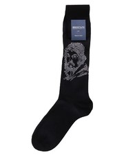NWT BRESCIANI SOCKS 3 PAIRS LOT knee Caravaggio black cotton luxury Italy M picture