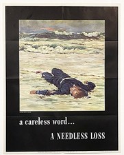 Original 1944 WWII Don't Talk Poster - A careless word - Fischer picture