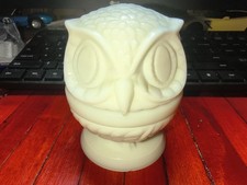 Vintage Fenton White Owl Decision Maker Glass Figurine picture