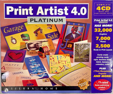Print Artist 4.0 Platinum Sierra Home PC CD Software Big Box  picture