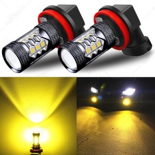 For Honda Accord Civic 2006-2019 H11 Fog Light Projector Lens Yellow LED Bulbs picture