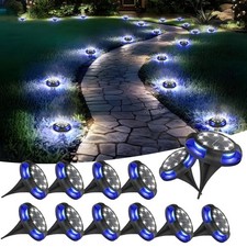 Solar Ground Lights Outdoor LED Garden Disk Pathway Walkway Driveway Lawn Lamps picture