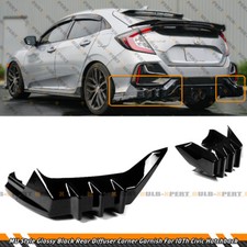 For 2017-2021 Civic Hatchback FK4 FK7 MU Style Rear Diffuser Corner Side Garnish picture