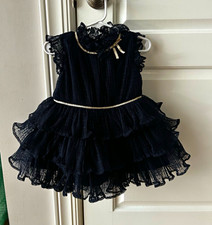 Janie and Jack Navy Tulle Ruffle Fit & Flare Dress Sleeveless 18-24M picture