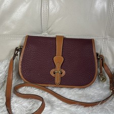 Vintage Dooney & Bourke Bag Burgundy Equestrian AWL Shoulder VGC  picture