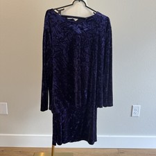 Crushed Velvet Skirt Set Purple Pull On Maxi Tunic Sz 2X Whimsigoth Dark Fairy picture