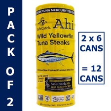 Safe Catch Wild Ahi Yellowfin Tuna Premium Omega3 Fish Steak 2 PK x 6@ = 12 CANS picture