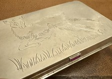 Rare French Art Deco Silver & Ruby Vanity Case, Puiforcat(?), Paris, c1930 (90g) picture