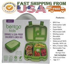 Bentgo Kids Lunch Box Leakroof  keep Lunch Fresh & Mess Free - Purple/Green/Blue picture