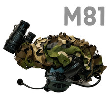 High Cut Helmet Scrim Cover Ghillie Milsim Airsoft - M81 Flecktarn Snow picture