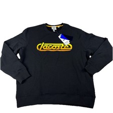 Lacoste LIVE Loose Fit Embroidered Fleece Sweatshirt SZ XL Black $135.00 picture