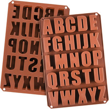 2Pcs Large Letter Molds Silicone Alphabet Mold for Crayon, Cake Baking Decor (2) picture
