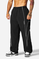 YoungLA 2171 Men's Black Track Pants Size L Regular Elastic Waist Logo picture
