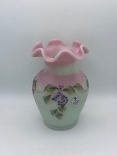 FENTON LOTUS MIST Berry VASE - George W Fenton picture