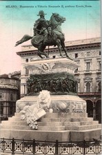 Milan Italy Monument Vittorio Emanuele II Ercole Rosa Undivided Back Postcard picture