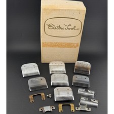 Vintage Oster Clipper Blade Lot of 7 with Vintage T-Edjer Box & Parts - As Is picture