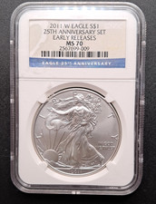 2011-W NGC MS 70 American Silver Eagle 25th Anniversary Early Release Coin picture