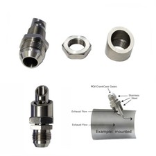 Universal SS Exhaust  Vacuum Scavenger Crank Case Vent CCV Kit Catch Can Vent picture