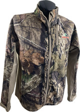 Mossy Oak Mens Large Camo Country Timber Wolf Full Zip Softshell Jacket picture