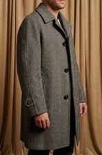 EUC Vintage Pendleton Wool Overcoat Mens 40 LONG Tweed 100% Virgin Wool Gray USA picture
