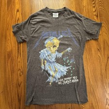VTG 1989 Metallica Their Money Tips Her Scales Again Grey D/S T-Shirt Size M picture