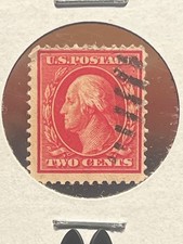 US Scott#519 1917 2 cent George Washington, carmine Red, perf 11 Used picture