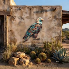 Bald Eagle Metal Wall Art, American Eagle Decor, Patriotic Wall Sculpture picture