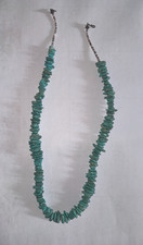 Vintage Native American 28” Chunky Turquoise Nugget Necklace picture