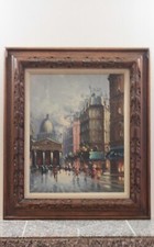 Parisian Cityscape Original Oil on Canvas Signed picture