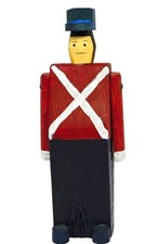 Vintage Folk Art Wooden Toy Soldier Christmas Figure Jointed Primitive Hand Made picture