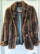 Vintage REAL Mink Fur Coat M Ludwig Furriers Winnipeg M Brown picture