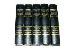 1928 WINSTON'S CUMULATIVE LOOSE LEAF ENCYCLOPEDIA Vols. V - IX (5-9) Leather picture