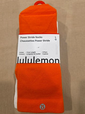 Lululemon Power Stride Crew Socks 3 Pairs Size L Cushioned Breathable picture