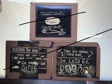 3 Antique Glass Magic Lantern Show Intermission Slides  / Humourous picture