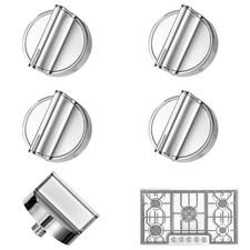 5X For Whirlpool Range W10594481 & W10818230 Compatible Silver Burner Knob US picture