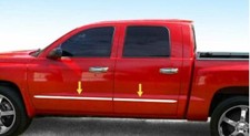 fit:2005-2011 Dodge Dakota Quad Cab Stainless Flat Body Side Molding Trim 1.5