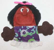 Vintage hand puppet felt two African American girl Nancy Renfro Library picture