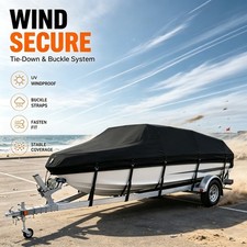 17-19ft Heavy Duty Boat Cover UV Trailerable Fishing Ski Bass V-Hull Runabouts picture