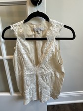 ROBERT RODRIGUEZ LACE CREAM COLOR TOP SZ 6 Silk picture