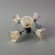 1920s mount ceiling fixture, resembling Art Deco or Victorian Japanned designs picture