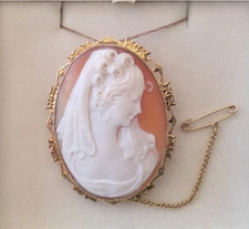 Antique AUSTRALIANA 9ct Gold Brooch HARRY P BENJAMIN Melbourne Hallmark Cameo picture