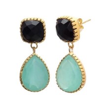 NWOT J. Crew Black and Aqua Drop Dangle Earrings - Women Jewelry picture