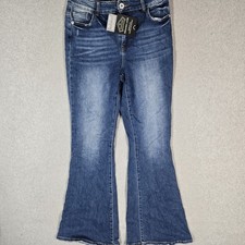 Sexy Couture Juniors Jeans 17 Blue Denim High Rise Skinny Flare Medium Wash NWT picture