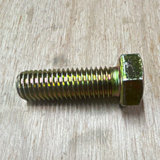 50 pack 5/8 x 2” coarse thread Hex Head bolt. Grade 8 Yellow Zinc Finish picture