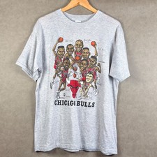 Vintage 1991 Chicago Bulls Illinois State Lottery Slam Dunk T Shirt XL 90s picture
