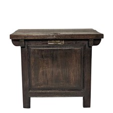 Antique 20th Century Korean Elmwood Rice Chest Storage Bin Tansu Altar Cabinet picture