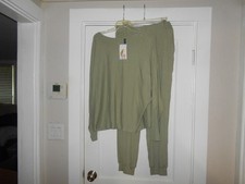 Pretty Garden Fashionable Green Elastic Waist Top & Pants Outfit Size XLarge picture