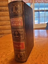 Nice Antique, 1854 HISTORY OF THE WORLD, Vol 2, MAUNDER, HC picture