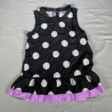Gymboree Girls Black Sleeveless Purple Frill Blouse Size 8 picture